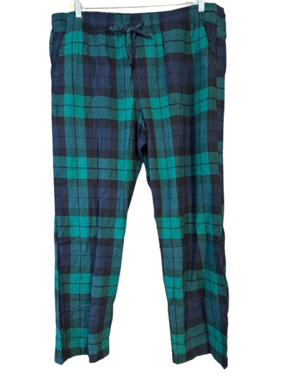 GAP Plaid Pajama Pants Green Navy Flannel Lounge Pants Drawstring